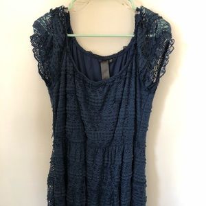 Stretchy, soft navy dress